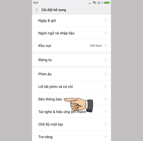 Bật tắt tính năng